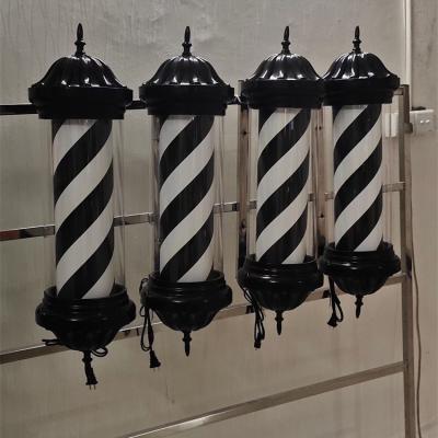 China Wholesale high quality beauty hair salon outdoor tower led lightweight aclryc plastic barber pole with black and white stripe for hair beauty salon for sale