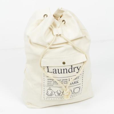 China Wholesale Foldable Cotton Drawstring Canvas Fashion Tote Laundry Bag for sale