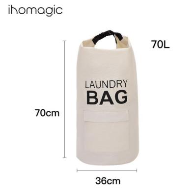 China Minimalist Laundry Bag with Cloth Adjustable Dirty Duffel Bag Hanging Basket 70L Straps Bag for College Dorm Travel Home Camp for sale