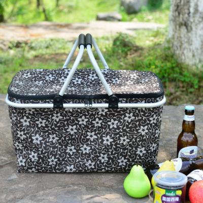 China Sustainable Collapsible Wholesale Cooler Picnic Basket With Aluminum Handles for sale