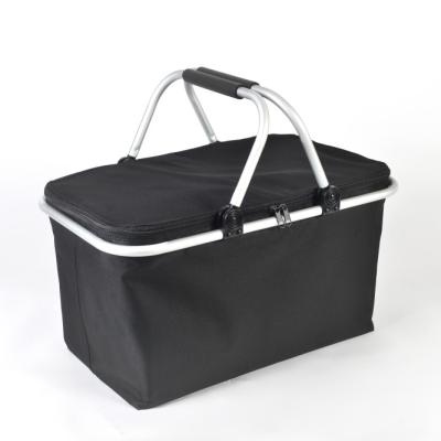 China Sustainable black picnic basket with lid for sale