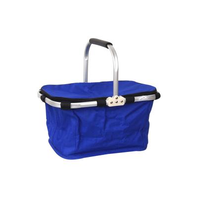 China Fabric With PVC Coating Customized Recycle Portable Grocery Shopping Basket for sale