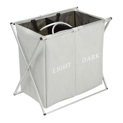 China Amazon Best Selling Wholesale Foldable Laundry Basket With X Foldable Frame for sale