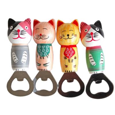 China Viable High Quality Materials Waiter Drink Cartoon Cat Four-color Corkscrew Can Opener for sale