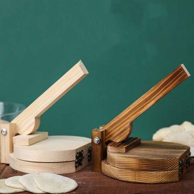 China Amazon Viable Hot Selling Mexican Corn Tortillera Presser Easy Clean Natural Wooden Manual Flour Tortilla Presser Wooden Tortilla Presser for sale