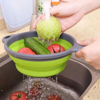 China Sustainable Kitchen Multifunction Silicone Washing Veggies Fruit Food Grade Basket for sale