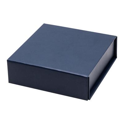 China Small Materials Navy Blue Luxury Square Magnetic Color Cardboard Recycled Gift Box Paper Packaging for sale