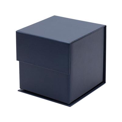 China Recycled Materials Wholesale Small Cube Navy Blue Wax Melt Gift Packaging Cardboard Boxes For Candles for sale