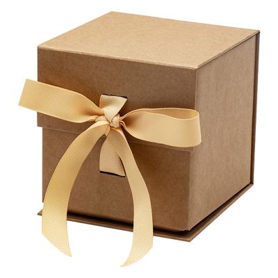 China Recycled Materials Wholesale Present Small Cube Paper Gift Wrapping Box With Ribbon for sale