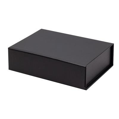 China 1pc Recycled Flap Materials 17.5cm Black Magnetic Shallow Paper Giftbox Packaging Wholesale for sale