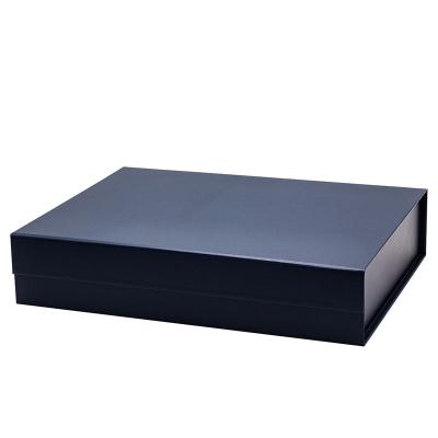 China Recyclable Personalized Wholesale Magnetic Navy Blue Lid T-shirt Retail Packaging Gift Box for sale