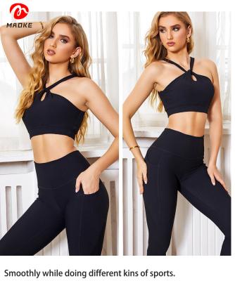 China High Waist Breathable Workout Pants Seamless Sports Bra Yoga Suit Activewear Gaiters For Women Gym Fitness Set for sale