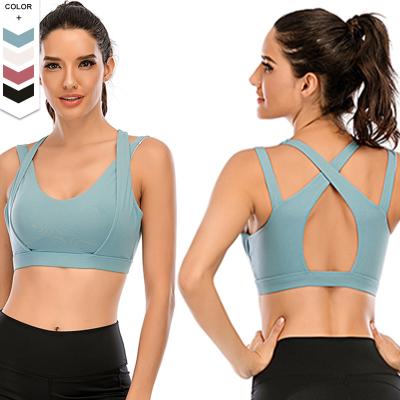 China Wholesales Breathable Ladies Active Wear Tops Women Sports Bra Sportswear Yoga Sportswear Cross Cross Tight Stretchy Fitness Bra Tops for sale