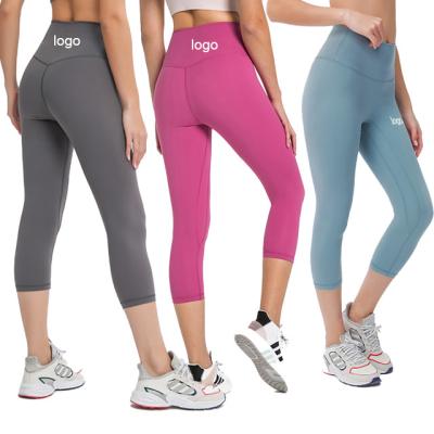 China Breathable High Waist No Front Wave Leggings Sports Bra Set Gym Wear Yoga Pants Fitness Training Clothes for sale