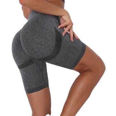 China New Arrival Women Running Tights Breathable Short High Waisted Workout Butt Lifting 4 Way Stretch Booty Athletic Shorts For Women for sale