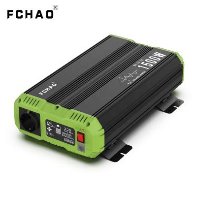 China FCHAO 1.5KW Portable Car Power Inverter for Home Camping Inverter 12V 24V DC to AC 220V 230V 240V Remote Control Solar Panels 38.5*23.4*9.8cm for sale