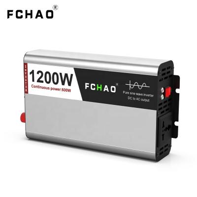 China FCHAO 600W Car Inverter Pure Sine Wave Solar Inverter Off Grid Power Inverter 2000W 12V 24V To 220V 230V 240V For Home RV Car 24.7*13*5.7cm for sale