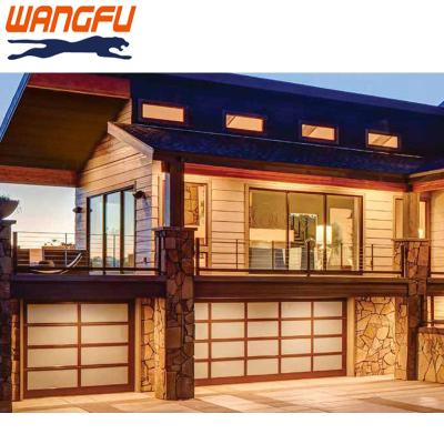 China Anti-Theft Modern Hurricane Resistant Electric Overhead Modern Automatic  Aluminum Glass Garage Door High Standard for sale