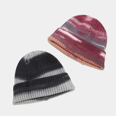 China Women's Autumn And Winter Short Round Dyed Wool Hat Knotted Woolen Hat Women's Knitted Casual Cold Winter Warm Knitted Hat COMMON for sale