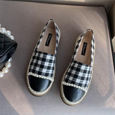 China Fashion Light Casual Plaid Summer Jute Classic Ladies Closed Toe Slingback Luxury Espadrilles for sale