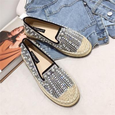 China Spring Light Flat Grass Woven Fisherman Shoes Female Decorative Leisure Women's Soft Maternity Sneakers for sale