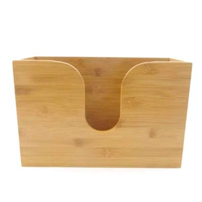 China Eco-friendly Customized Bamboo Counter Top Portable Office Paper Towel Dispenser for sale