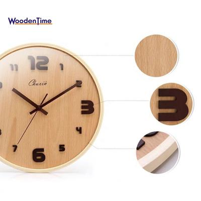 China Vintage Promotional Antique French Traditional Wooden Decoration Modern Style Wall Hanging Craft for Room, MDF Wooden Wall Clock for sale