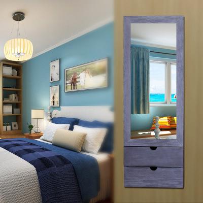 China Modern Custom Made European Retro Wall Hanging Bedroom Jewelry Storage Full Body Mirror Cabinet for sale