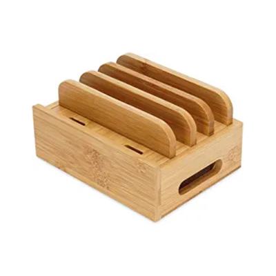 China PORTABLE Wooden Cell Phone Wooden Dock Organizer Docking Device Bamboo Bamboo Charging Station Factory Supply for sale