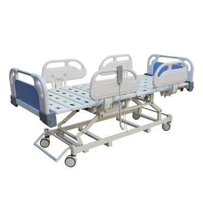 China Metal Adjustable High End 5 Function Nursing Bed ICU Electric Medical Patient Hospital Bed for sale