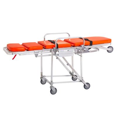 China Metal medical equipment mobile aluminum alloy ICU emergency chair automatic LOADING stretcher for ambulance CAR for sale