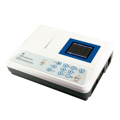 China HE-03A 3 Channel Plastic Digital Electrocardiogram ECG Machine for sale