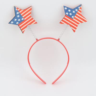 China Custom Country Flag Heart Hat Hair Band National Football Fans Party Country Fans Star Headband Flag America Headband for sale