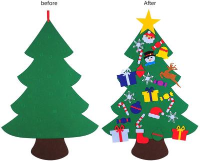 China Christamas Home Decoration Kids DIY Felt Christmas Tree Set Christmas Ornaments Detachable Wall Hanging Gifts Kids Friendly Christmas Home Decoratiohn for sale