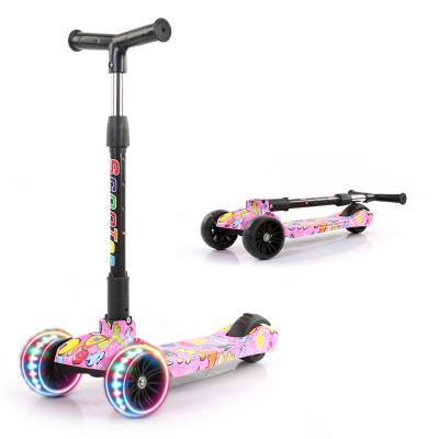 China Ride On Toy Child Scooter Folding Kick Scooter Height Adjustable Skateboard For Kids With LED Light Kids Outdoor Foot Scooter for sale