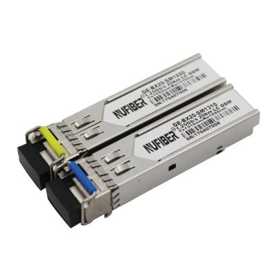 China Ethernet Gigabit SFP Module 1.25G BIDI 1310nm/1550nm SFP Transceiver GE 1.25G WDM SFP Module for sale