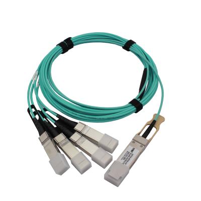 China Cloud Data Center& 5G Fronthaul 25G SFP28 to 100G QSFP28 Active Optical Cable 100G AOC 25G AOC 1m/2m/3m/5m/7m/10m Customized Length for sale