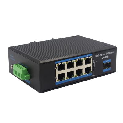 China Telecom Industrial Din Rail POE SFP Ethernet Switch 8x10/100/1000M POE UTP Port to 1000M SFP Ethernet Switch for sale