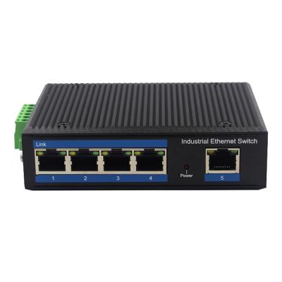 China FTTX 24V 10V-57V Ethernet Switch 10/100M Industrial Grade 5 RJ45 Port Network Switch for sale