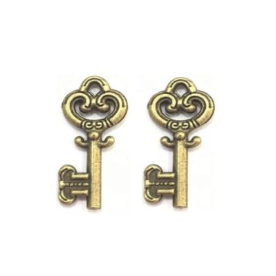 China Wholesale Promotion Cheap Mini Key Shape Vintage Metal Zinc Alloy Decorative Custom Bronze Charm CLASSIC for sale