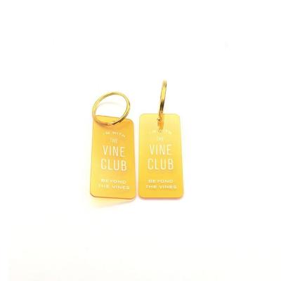 China High Quality CIA Key Ring Type And Laser Cut Style Souvenir Logo Clear Acrylic Tag Custom OEM Design Culb for sale