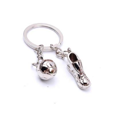 China High Quality Cheap Europe Football Club Soccer League Souvenir 3D Metal Soccer Shoe Key Chain With Ball for sale