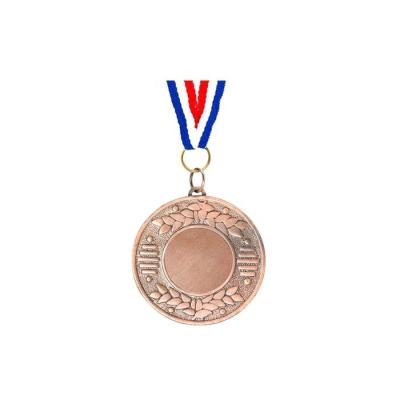 China Europe Die Cast Type High Quality Gold Ribbon Bronze Empty Medal And Design Matte Finished Style Cheap Custom for sale