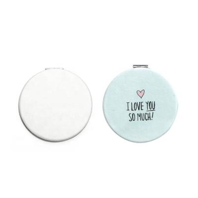 China Custom OEM High Quality Items Advertising Souvenir 4C Custom PU Contract Mirror Logo Blank Portable for sale