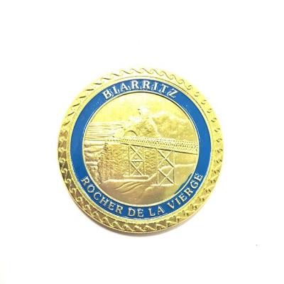 China Top Quality Casted Europe Enamel Type And Alloy Style Custom Fantastic Gift Commemorative Metal Gold Souvenir Coin for sale