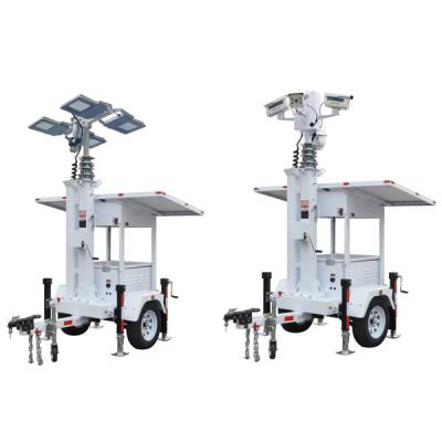 China Trailer móvil de vigilancia solar DC24V con paneles solares de 2*435W en venta