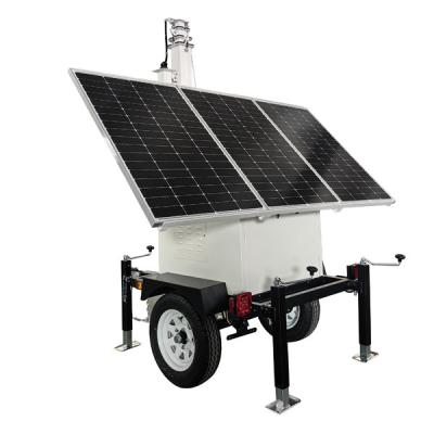 China Reliable US Standard Solar Surveillance Trailer With 19ft 20ft Mast for sale