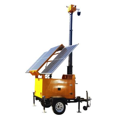 China 22ft Mast Solar Camera Trailer For Parking Lot Security Systems for sale