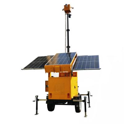 China Customizable Solar Camera Trailer Solar Security Camera Trailer With 6m Manual Mast for sale