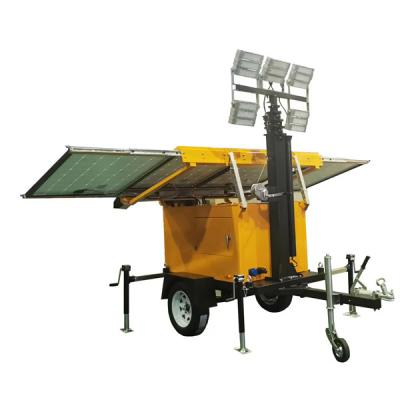 China Reliable Mobile Solar Light Tower With 4*150W LED Lights 4*250W Solar Panels for sale